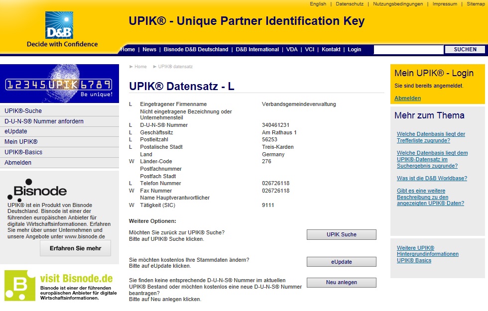 Verbandsgemeinde Treis-Karden Verwaltung